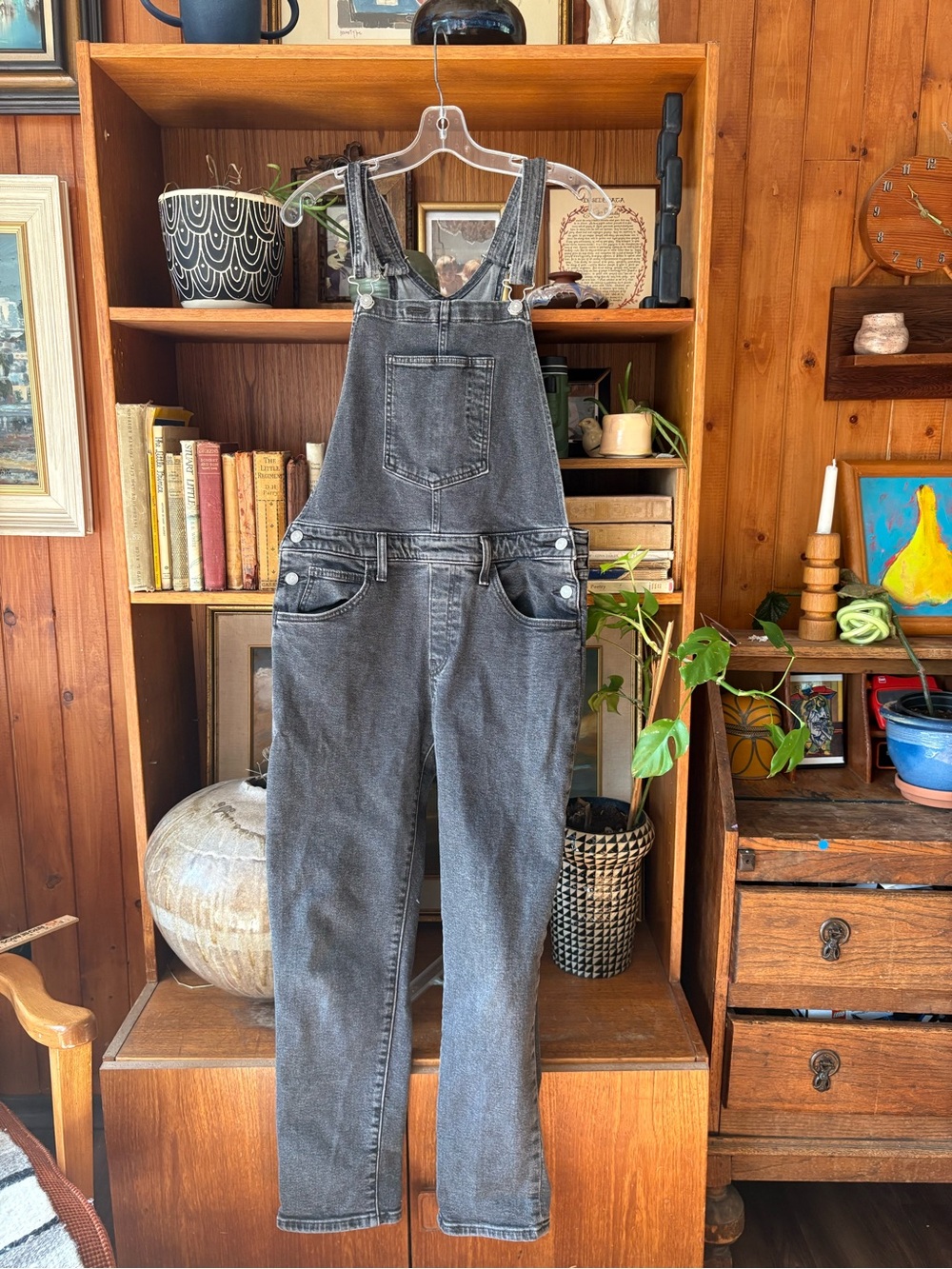 Levi's Women's Black Washed Denim Overalls
